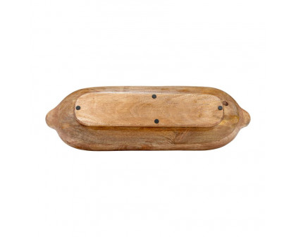 Sagebrook 18"/23" Wood Oval Trays (Set Of 2) - Brown