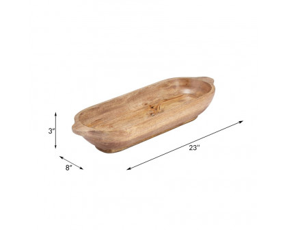 Sagebrook 18"/23" Wood Oval Trays (Set Of 2) - Brown