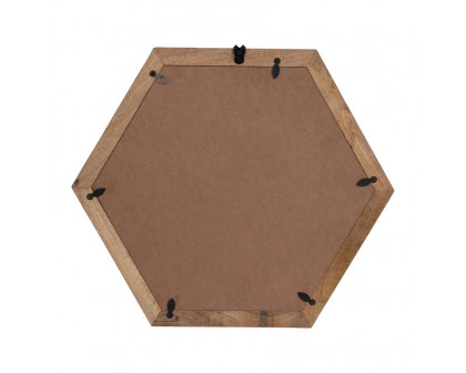 Sagebrook Wood Hexagonal Mirror - Natural