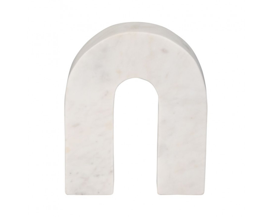 Sagebrook 7" Marble Horseshoe Table Top Decor - White