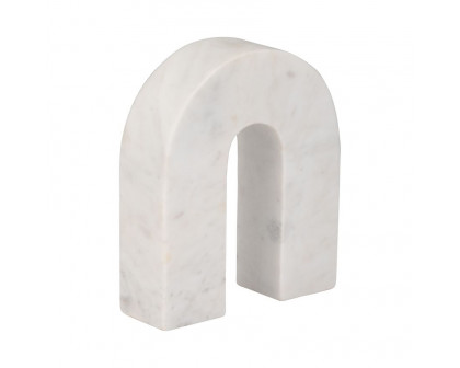 Sagebrook 7" Marble Horseshoe Table Top Decor - White