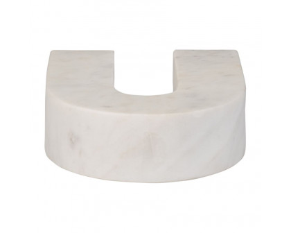 Sagebrook 7" Marble Horseshoe Table Top Decor - White