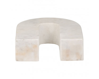 Sagebrook 7" Marble Horseshoe Table Top Decor - White