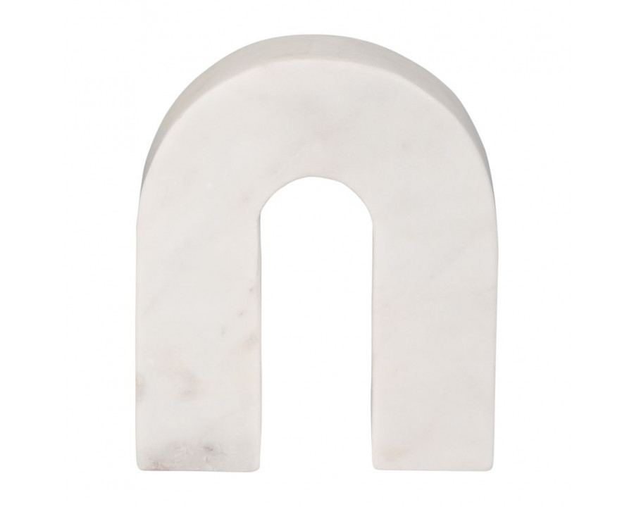 Sagebrook 6" Marble Horseshoe Table Top Decor - White