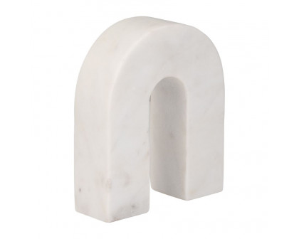 Sagebrook 6" Marble Horseshoe Table Top Decor - White