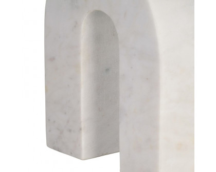 Sagebrook 6" Marble Horseshoe Table Top Decor - White