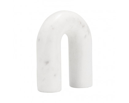 Sagebrook™ 6" Marble Rounded Horseshoe Table Top Decor - White