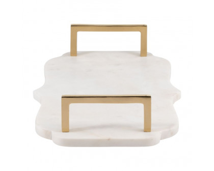 Sagebrook - 15"/18" Marble Accent Trays (Set Of 2) in White