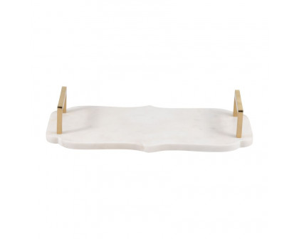 Sagebrook - 15"/18" Marble Accent Trays (Set Of 2) in White