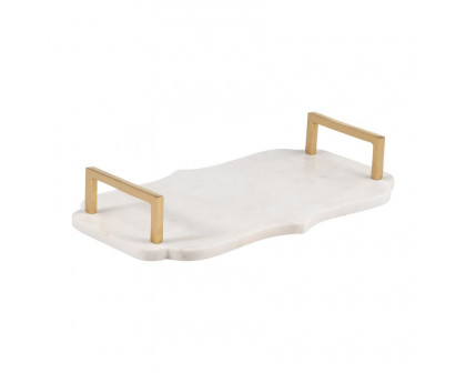 Sagebrook - 15"/18" Marble Accent Trays (Set Of 2) in White