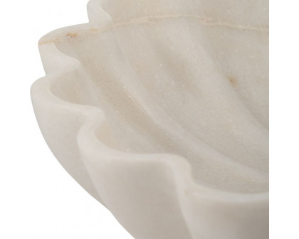 Sagebrook - 12" Marble Shell Shaped Bowl in White