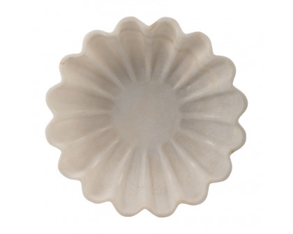 Sagebrook - 12" Marble Shell Shaped Bowl in White