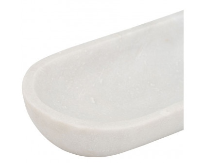 Sagebrook 18" Marble Oval Tray - White