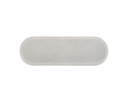 Sagebrook 18" Marble Oval Tray - White