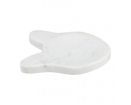 Sagebrook 5" Marble Cat Tray - White