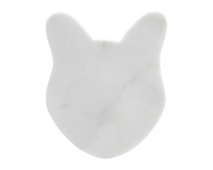 Sagebrook 5" Marble Cat Tray - White