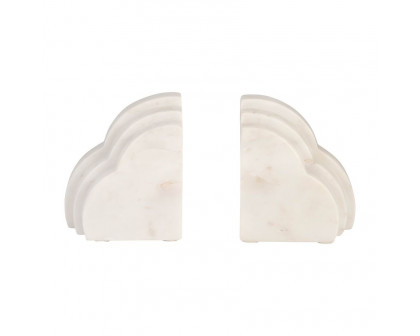 Sagebrook 6" Marble Rainbow Bookends (Set Of 2) - White