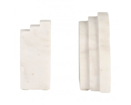 Sagebrook 6" Marble Rainbow Bookends (Set Of 2) - White