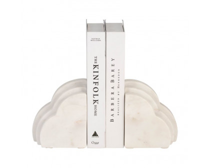 Sagebrook 6" Marble Rainbow Bookends (Set Of 2) - White