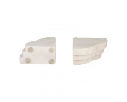 Sagebrook 6" Marble Rainbow Bookends (Set Of 2) - White