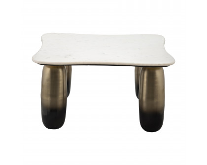 Sagebrook - Marble/Metal Coffee Table in White/Gold