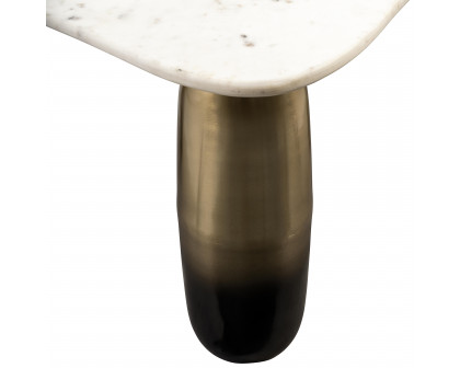 Sagebrook - Marble/Metal Coffee Table in White/Gold