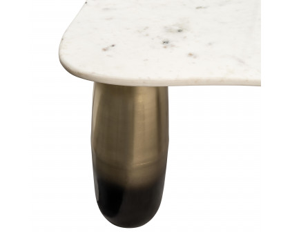 Sagebrook - Marble/Metal Coffee Table in White/Gold