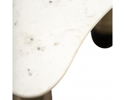 Sagebrook - Marble/Metal Coffee Table in White/Gold