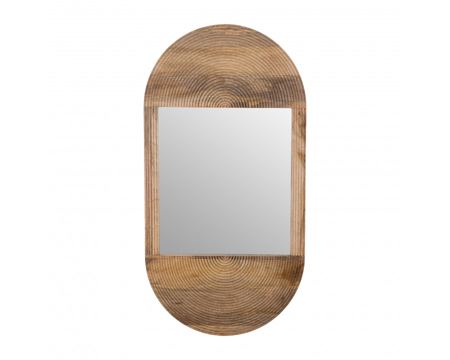 Sagebrook - 34" Wood Oval Mirror in Brown