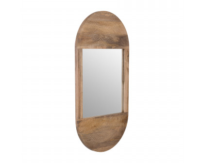 Sagebrook™ 34" Wood Oval Mirror - Brown