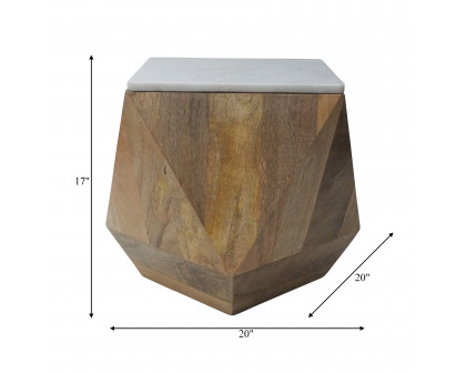 Sagebrook - 17" Wood Diamond Shape Side Table in Natural