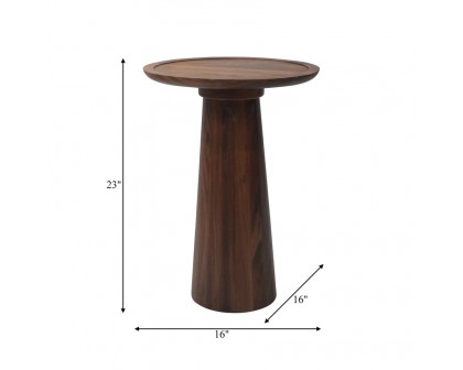 Sagebrook - Wood Pillar Shaped Side Table in Brown