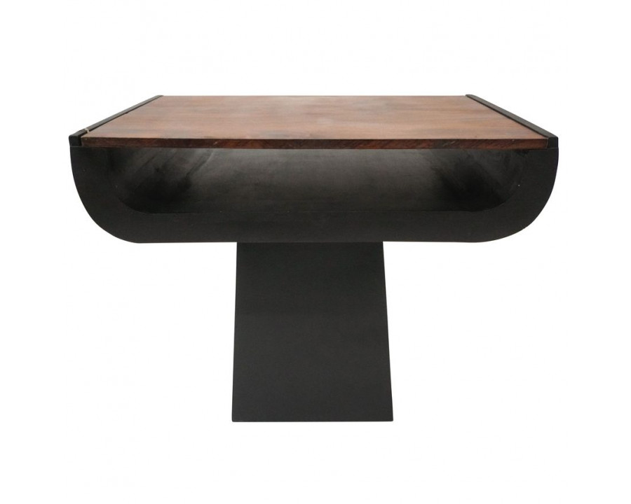 Sagebrook Wood Modern Side Table - Black/Dark Brown