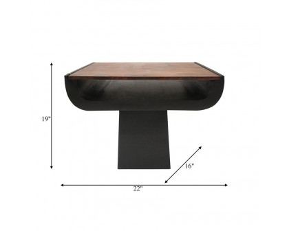 Sagebrook Wood Modern Side Table - Black/Dark Brown