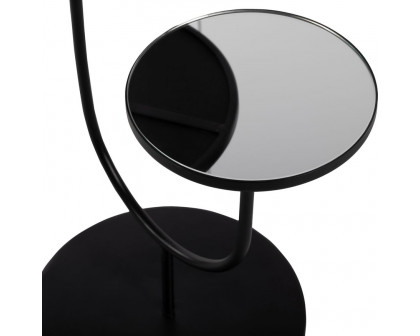 Sagebrook - Metal 2-Tiered Side Table With Mirror Top in White/Black