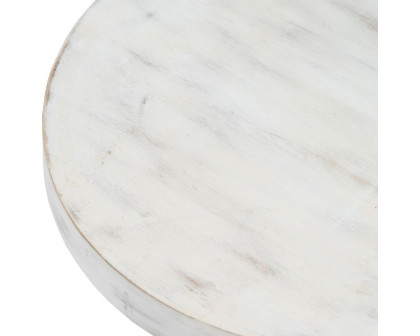 Sagebrook 8/10" Wood Round Risers (Set Of 2) - White Wash