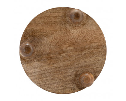 Sagebrook 8/10" Wood Round Risers (Set Of 2) - Natural