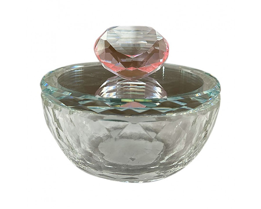 Sagebrook 4" Glass Trinket Box With Heart