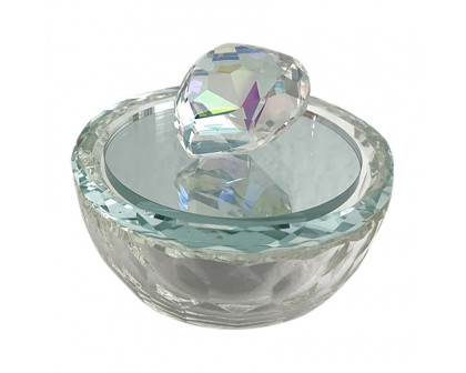 Sagebrook 4" Glass Trinket Box With Heart - Rainbow