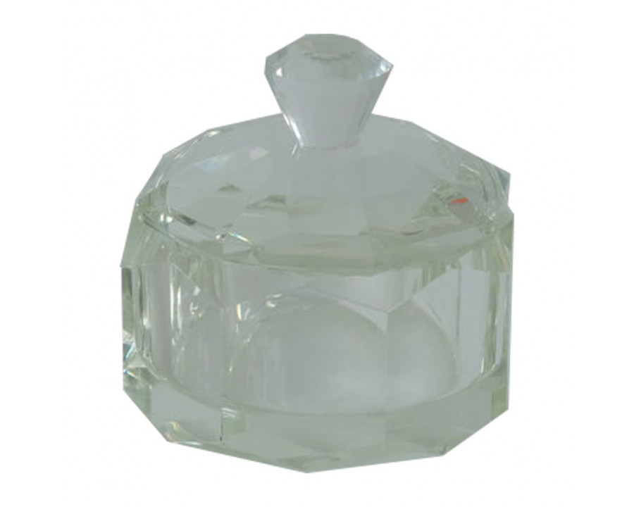 Sagebrook - 4" Glass Trinket Box With Knob Lid in Clear