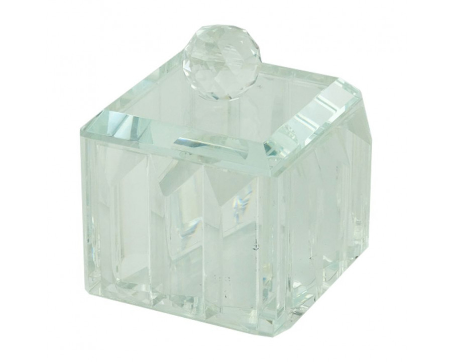 Sagebrook - 4" Glass Ridged Trinket Box in Clear