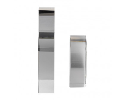 Sagebrook - 7" Glass Contemporary Bookends (Set Of 2) in Smoke