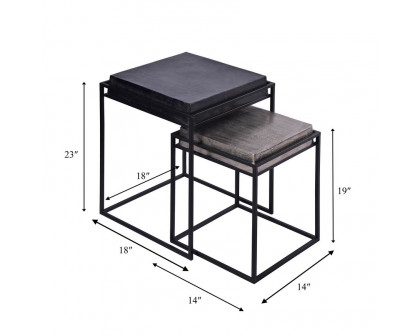 Sagebrook Metal Nested Square Side Table Set - Multi-Color