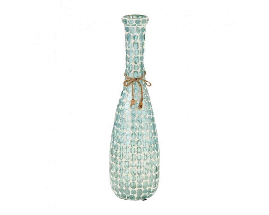 Sagebrook 16" Glass Mosaic Vase - Blue