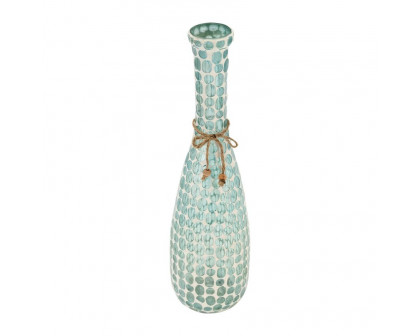 Sagebrook 16" Glass Mosaic Vase - Blue