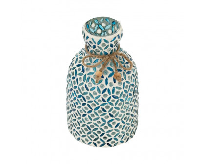 Sagebrook 7" Glass Mosaic Vase - Blue