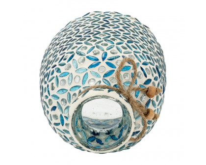 Sagebrook 7" Glass Mosaic Vase - Blue