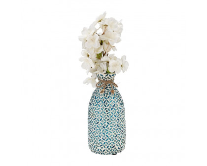 Sagebrook 9" Glass Mosaic Vase - Blue