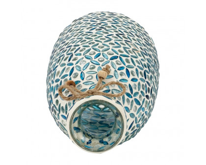 Sagebrook 9" Glass Mosaic Vase - Blue