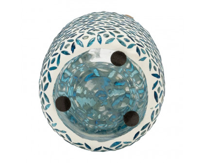 Sagebrook 9" Glass Mosaic Vase - Blue